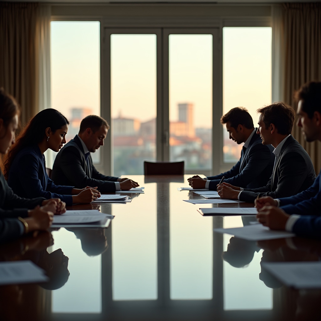 Tavolo di negoziazione professionale durante corso acquisti