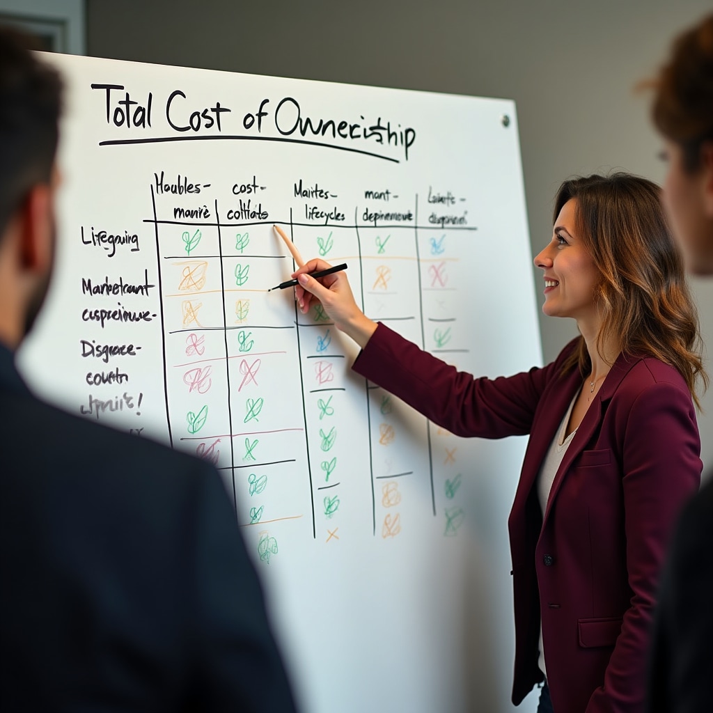 Analisi TCO su lavagna durante formazione